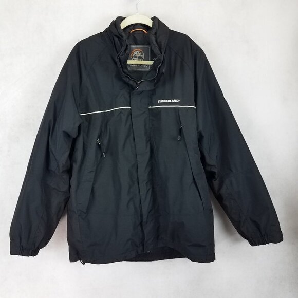 Timberland Men's Size M 3 in 1 Zip up Jacket Coat Black 2 jackets in 1